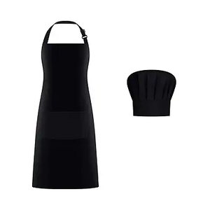 Küchenschürze mit individuellem Logo, strapazierfähiges Polyester, wasserdicht, ölbeständig, mit 2 Taschen, verstellbar für BBQ, Zeichnen, Gartenarbeit - Product Image 2