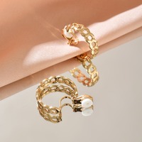 Boucles d'oreilles à clip dorées, grosses boucles d'oreilles en forme de goutte d'eau, tubes, non percées, fausses oreilles, boucles d'oreilles à clip dorées