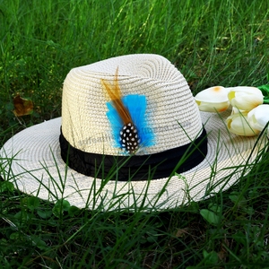 Viền lông vũ mũ 4-8 inch, ghim trang trí đẹp, lông vũ thủ công tự nhiên nhiều màu sắc dùng cho mũ, trang phục, vải trang trí - Product Image 6