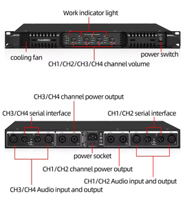FLALWREO WR-1300 Amplificatore Digitale 1U 4 * 1300W 4 Canali 4 Ohm in Metallo per KTV Club Party Sistema Audio Stereo Classe D - Product Image 6