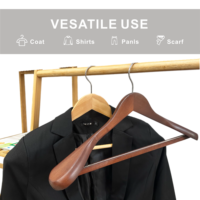 Cintre en bois de hêtre Owentek à épaules larges, personnalisé avec logo, pour costumes et pantalons