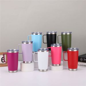 Mug à café isotherme en acier inoxydable de 20 oz avec poignée et couvercle coulissant, gobelet personnalisé en gros avec logo, cuisine, salle à manger ASM26 - Product Image 6