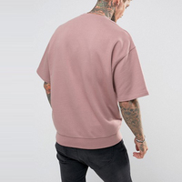 Camisetas de Algodón Suave y Transpirable para Hombre, Estilo Urbano, Hombros Caídos, Talla Grande, Cuello Redondo, para Gimnasio y Entrenamiento, Holgadas