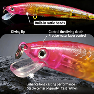 Señuelo de Pesca SWORDFISH, Cebo Artificial Duro de ABS, Lanzamiento <span class=keywords><strong>Largo</strong></span>, 100mm, Señuelo Minnow, Cebo de Fondo para Agua Media, para Pesca de Lubina en Lagos y Ríos - Product Image 4