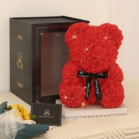 Ours rose préservé personnalisé fleur artificielle ours en peluche anniversaire noël saint valentin cadeau petite amie décoration de mariage