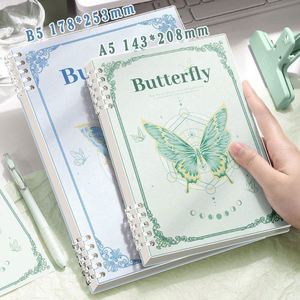 Carnet à spirales détachable B5 Butterfly, design élégant, agenda A5 pour les élèves du collège et du lycée - Product Image 2