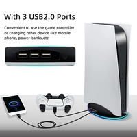 Support vertical avec charge pour station d'accueil pour console PS5 avec chargeur de concentrateur USB Base de lumière LED pour Playstation 5