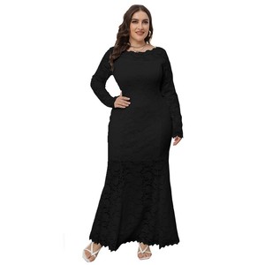 Robe de soirée européenne et américaine en dentelle ajourée pour femmes, nouvelle collection printemps XL-5XL - Product Image 3