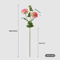 Vente en gros de fleurs artificielles en soie à 3 têtes, effet toucher réel, grandes dahlias pour mariage, décoration de plafond, décoration intérieure de luxe, centre de table