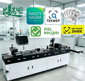 Equipo de Procesamiento de Etiquetas para Ropa Totalmente Automático con Escritura de Chips RFID, Impresión UV y Sistema de Rechazo de Productos Defectuosos - Product Image 1