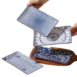Japanese <b>Ceramic</b> Dinnerware Set Rectangle Sushi <b>Plates</b> Dishwasher Safe Home Use - Product Image 5