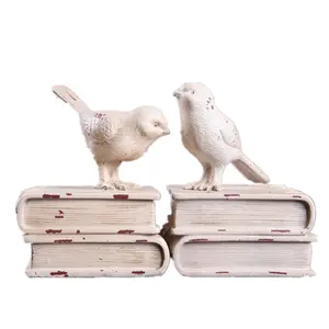 Sách Chim Nhựa Cổ Điển Sáng Tạo Bookends, Đồ Trang Trí Bằng Nhựa Cổ Chim Bookend Quà Tặng Tốt Nghiệp Thủ Công (Bộ 2)