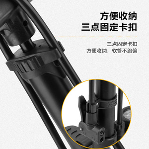 Pompe à vélo manuelle Yueli haute pression avec manomètre pour gonflage des pneus de vélo - Product Image 2