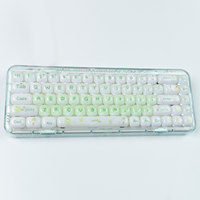 Clavier transparent 68 touches avec touches imitation céramique, mode triple connexion 2.4G/BT/Filaire, rétroéclairage RGB, hot-swappable, service OEM/ODM