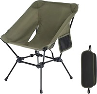 Chaise de camping carrée améliorée, ultralégère en aluminium 7075, chaise lune portable avec pieds anti-affaissement pour la randonnée en extérieur et la plage