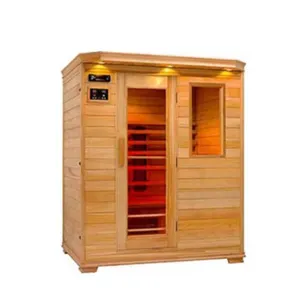 Fabrika kaynağı taşınabilir 3 kişi kızılötesi Sauna odası kanadalı Hemlock kapalı uzak kızılötesi Sauna odası