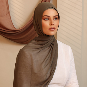 High Quality Lightweight Breathable Modal <b>Hijab</b> Stylish Color Blocking Printed Multifunction Headscarf with Undercap for Muslims - Product Image 1