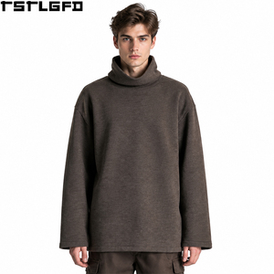 <span class=keywords><strong>Felpa</strong></span> da uomo con collo a trombetta, taglio e cucito, <span class=keywords><strong>marrone</strong></span> scuro, <span class=keywords><strong>oversize</strong></span>, in maglia, all'ingrosso - Product Image 1