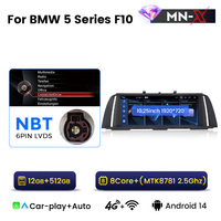 Autoradio Android sans fil Navifly MNX 10,25 pouces, système de navigation GPS, système audio de voiture pour BMW Série 5 F10 avec Android AUTO