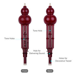 <span class=keywords><strong>Flauta</strong></span> de Calabaza <span class=keywords><strong>Hulusi</strong></span> en Do de 2 Tonos, Instrumento Tradicional Chino con Estuche de Transporte con Nudo Chino - Product Image 4