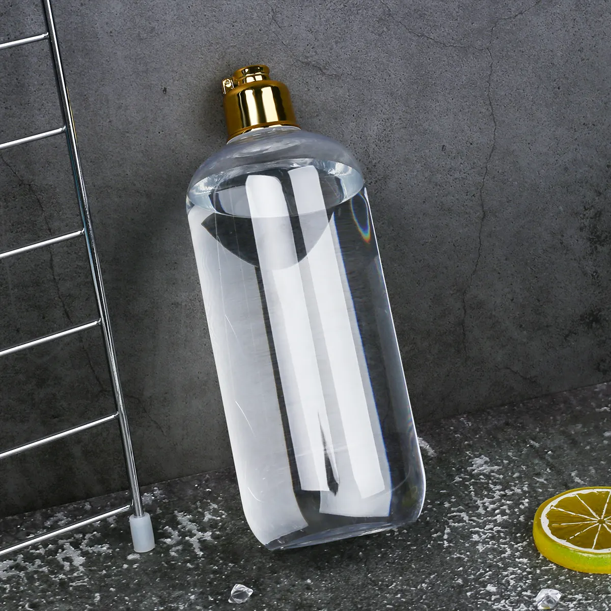 100ML 300ML 400ML 500ML PET Shampoo Shower Gel Condicionador De Cosméticos Plástico Garrafa Com Tampa de Disco De Alumínio