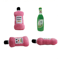 Jouet couineur pour chien en forme de bouteille de bière de 22 cm, en Velboa et coton PP, jouet interactif en peluche pour chiot, idéal pour cadeau d'anniversaire, personnalisable