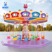Manège Anxin Wave Swinger 36 places, chaise volante pour enfants, équipement de parc d'attractions et de fête foraine, en métal et fibre de verre
