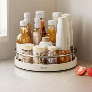 Large Capacity Anti Fall Edge Design Bathroom Vanity Makeup Perfume Lotions Organizer Lazy Susan Spinning Storage Tray - Product Image 6