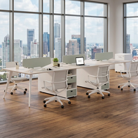 Poste de travail de bureau individuel, bureau informatique moderne avec cloison de séparation, ensemble de mobilier de direction de luxe personnalisable