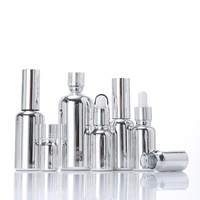 10ml plaqué argent verre Essence bouteille bouchon à vis tête en caoutchouc compte-gouttes pour gouttes pour les yeux échantillon cosmétique diffuseur de roseau prêt
