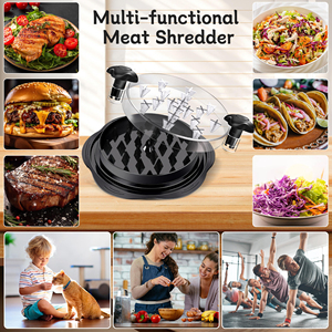 Outil de déchiquetage de viande de poulet BBQ Upgrade Pro Twist avec poignées, grande machine manuelle ronde transparente pour déchiqueter les poitrines de poulet - Product Image 5