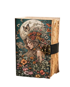 Diario de cuero Floral Fairy, Grimoire vintage hecho a mano con cerradura, libro de fantasía botánica, Libro de Sombras, regalo gótico de inspiración natural - Product Image 6