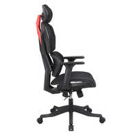Chaise de jeu ergonomique moderne en maille noire pour ordinateur et extérieur, avec design ergonomique pour configuration de jeu à domicile