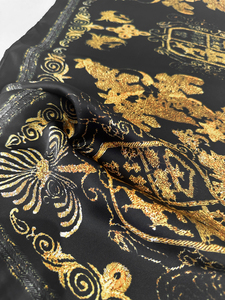 Abaya en satin à imprimé doré <span class=keywords><strong>baroque</strong></span> de luxe, taille unique, longue robe kaftan pour femmes, robe musulmane de mode africaine pour la nuit - Product Image 2