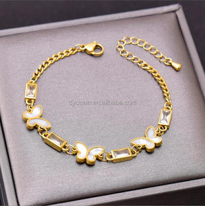 Waterproof Zircon Bracelet 18k Gold Plated <strong>Stainless</strong> <strong>Steel</strong> Titanium <strong>Steel</strong> Roman Bracelet Tarnish Free <strong>Jewelry</strong> Women Bracelet - Product Image 4