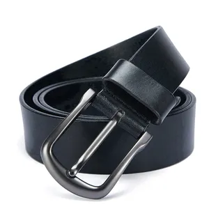 Custom Made Fashion Business Genuine Leather Pin Buckle Men's Belt Automatic Buckle Real Leather Belt With Gift Box