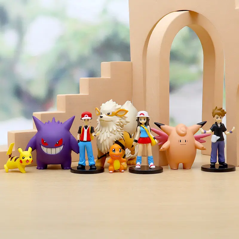 XR yeni 8 adet set 7cm cep canavar şekil setleri Poke heykelcik bebek hediye için Pokemoned anime figürü PVC oyuncak