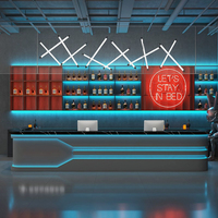 Comptoir de Réception de Style Industriel Moderne pour Bars Hôtels KTVs Cybercafés Clubs de Fitness – Meuble d'Accueil en Bois Billards E-Sports