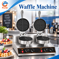 Machine à gaufres rotative double tête professionnelle UWB-2.XM en acier inoxydable, électrique, 220V, pour snack-bar