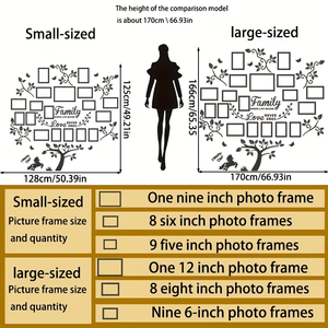 <span class=keywords><strong>Cadre</strong></span> <span class=keywords><strong>photo</strong></span> en acrylique avec motif arbre et gabarit pour photos suspendues, décoration intérieure, design auto-adhésif, facile à installer - Product Image 5