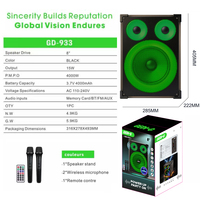 GD-933 Nuevo Altavoz Portátil de Karaoke para DJ con 2 Micrófonos Inalámbricos para Uso en el Hogar y Fiestas, Funciona con Batería