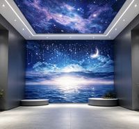 Papier peint imperméable 3D HD avec des étoiles, décoration murale pour plafonds et murs
