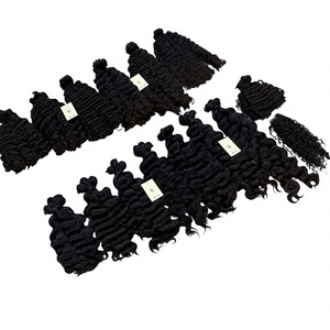 Wholesale Burmese Curly Cabello Humano Cuticles Aligned Straight Wave Raw Bundles Natural Black Weft <b>Extensions</b> - Product Image 1