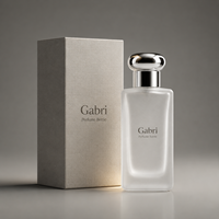 Flacon de parfum givré personnalisé OEM sous marque privée, échantillon 100 ml, flacon de parfum vide en verre avec bouchon, flacon de parfum de luxe en verre