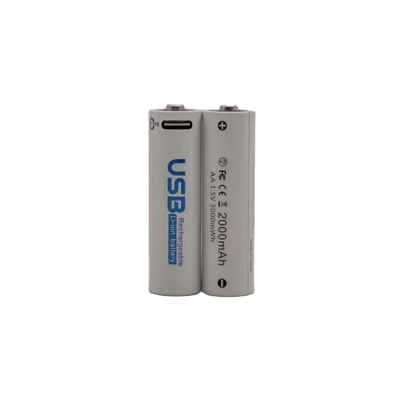 Batterie au Lithium Ultra Rechargeable haute capacité 1.5v Aa 2550mwh Li-ion Usb Type C Batteries pour serrure de porte intelligente