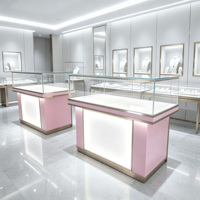 Meubles de magasin de bijoux sur mesure, vitrines en verre, comptoirs d'exposition LED pour boutique de luxe