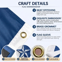 Drapeau personnalisé en tissu polyester de style fanion 3x5 pieds avec broderie et impression numérique pour affichage publicitaire extérieur