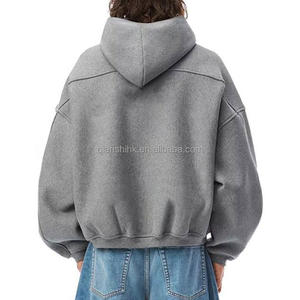 Blank Streetwear Vintage Oversized 100% Cotton Fleece Heavyweight Boxy Zipup <b>Hoodie</b> <b>Cropped</b> <b>Hoodie</b> Men <b>Zip</b> <b>up</b> <b>Hoodie</b> - Product Image 5