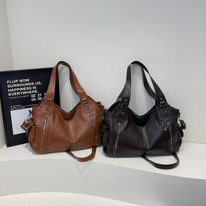 Wholesale <b>Large</b> Oversize Pure Color Simple Texture Shoulder Bag Fashion Zipper <b>Women's</b> <b>Handbags</b> <b>for</b> <b>Women</b> - Product Image 4