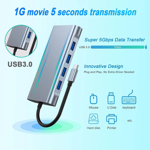Hub USB-C 11-en-1 8-en-1 TYPE-C vers HDMI avec adaptateur de station d'accueil, lecteur de cartes SD/TF, audio et PD pour ordinateur portable, iPhone 16/15, MacBook - Product Image 4